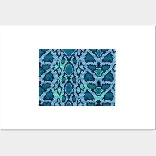 Snake Skin Blue Posters and Art